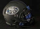 Forty Niners Back The Blue Mini Helmet With Reflective Visor!
