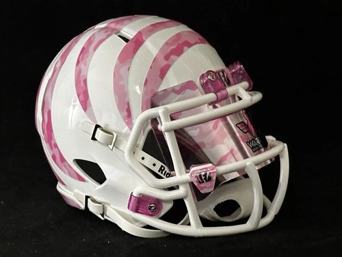Cincinnati Bengals Pink Camo Cancer Warrior Mini Helmet NFL Football