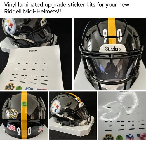 Pittsburgh Steelers Midi Helmet Vinyl Upgrade Decal Kit!