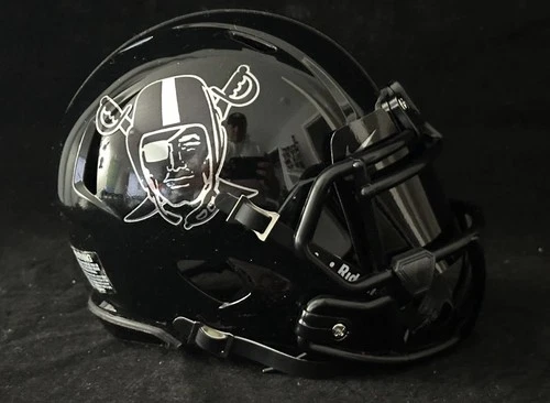 Raiders Glossy Blacked Out Mini With Alternate Raider Logo