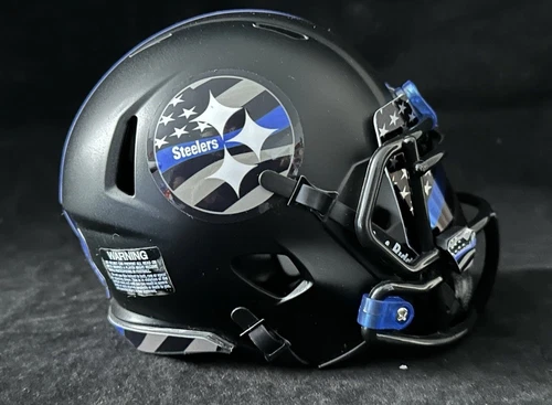 Pittsburgh Steelers Back The Blue Mini Football Helmet.