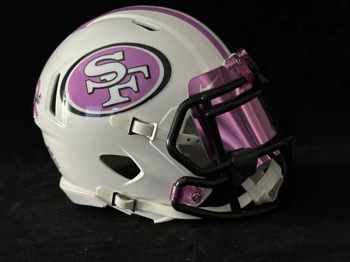 Forty Niners Breast Cancer Awareness Mini Helmet With Reflective Visor!