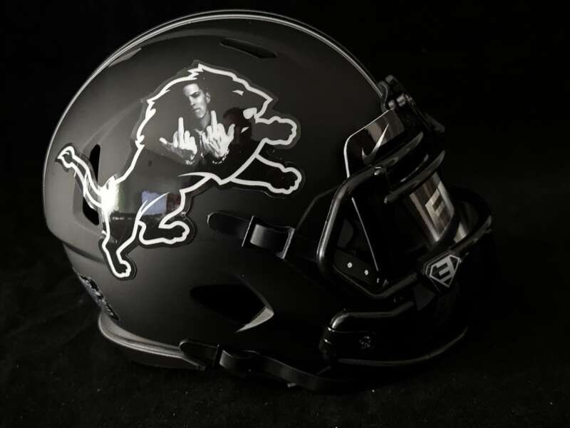 Eminem Detroit Lions Mashup Mini Helmet!