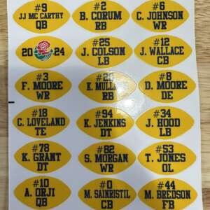 Michigan Wolverines Championship Award Decals For Full Sized Helmets (1.5” )
