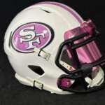 San Francisco 49ers Breast Cancer Awareness Mini Helmet.