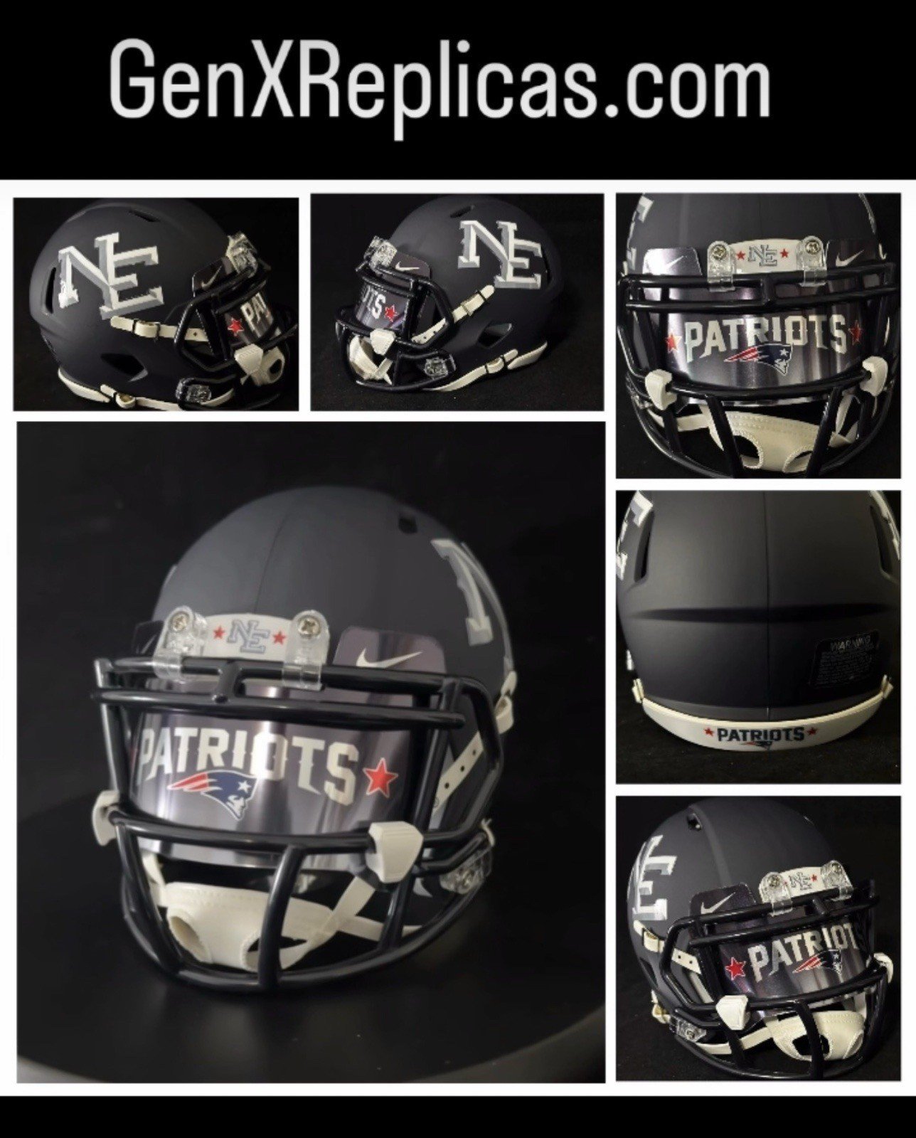 New England Patriots Alternate Mini Helmets With Custom Visor!