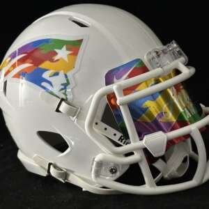New England Patriots Autism Awareness Mini Helmet With Visor