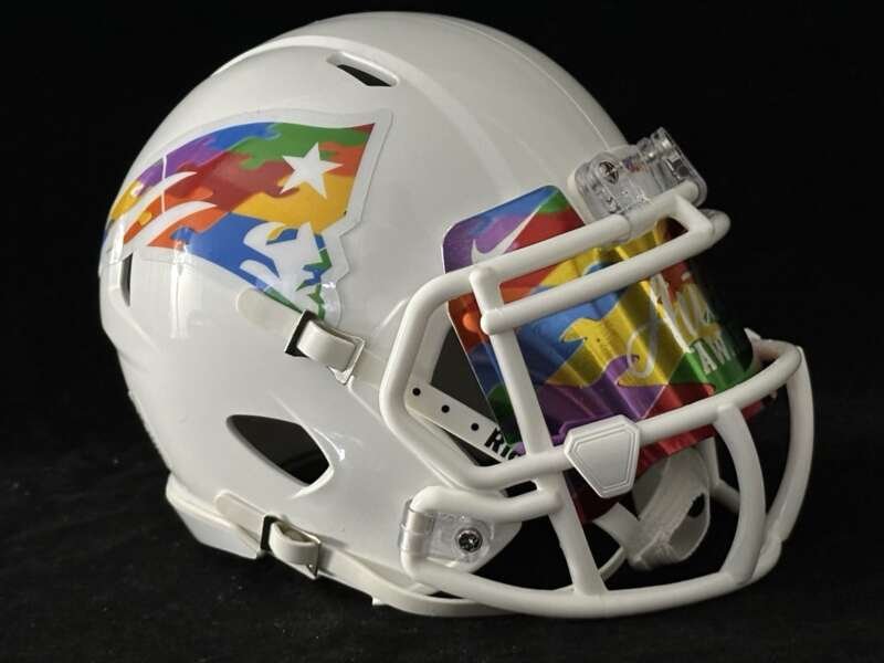 New England Patriots Autism Awareness Mini Helmet With Visor