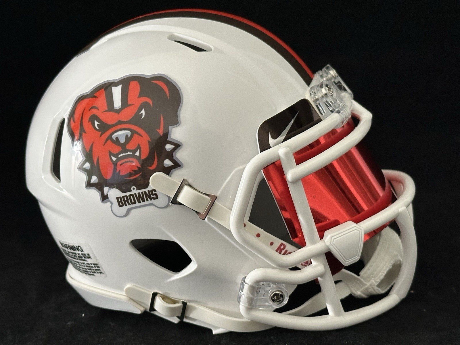 Cleveland Brown White Mini Helmets With Nike Visor. Unique Design!