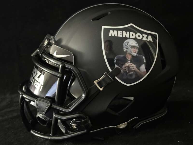 Fernando Mendoza Raiders Mini Helmet!