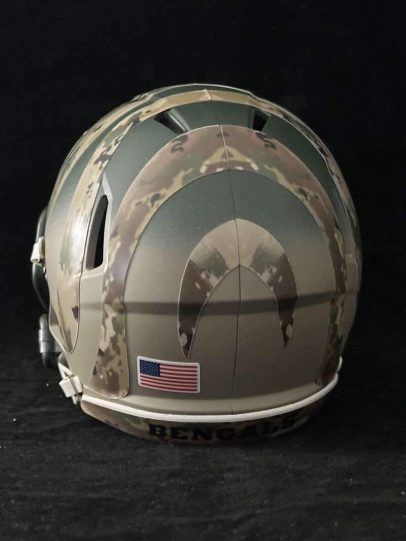 Cincinnati Bengals two tone painted Salute to Service Mini Helmet