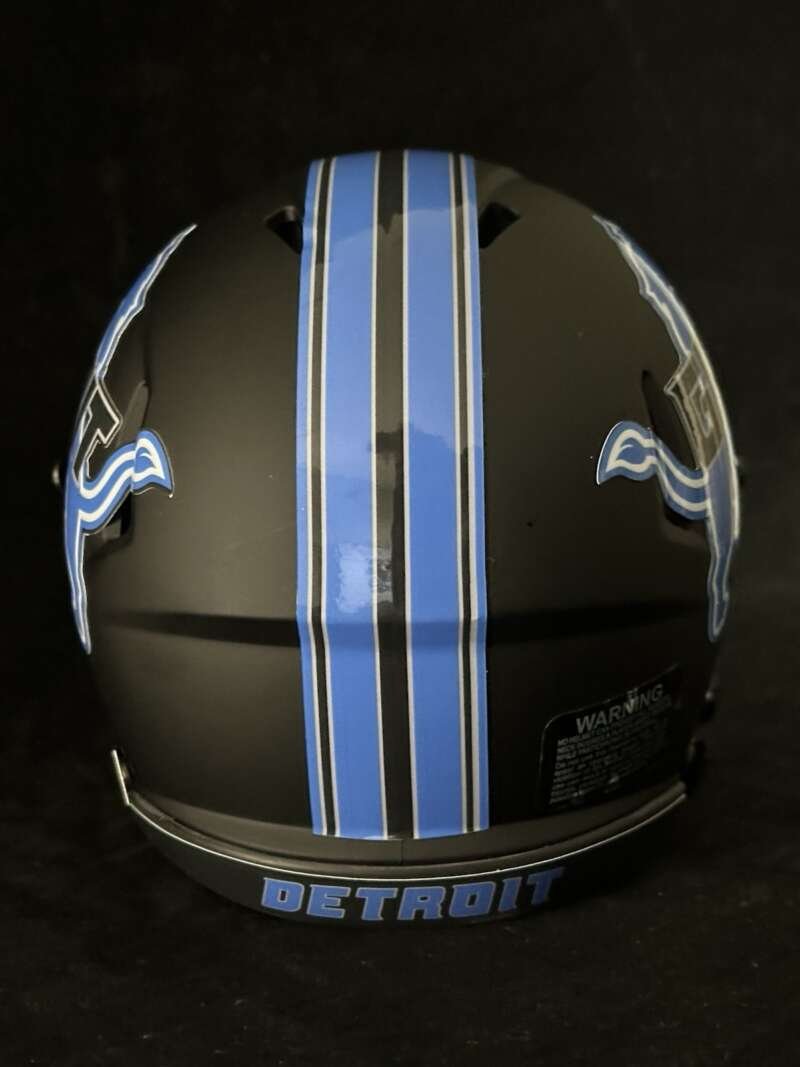 Detroit Lions GRIT Mini Helmet Matte Black With Reflective Visor