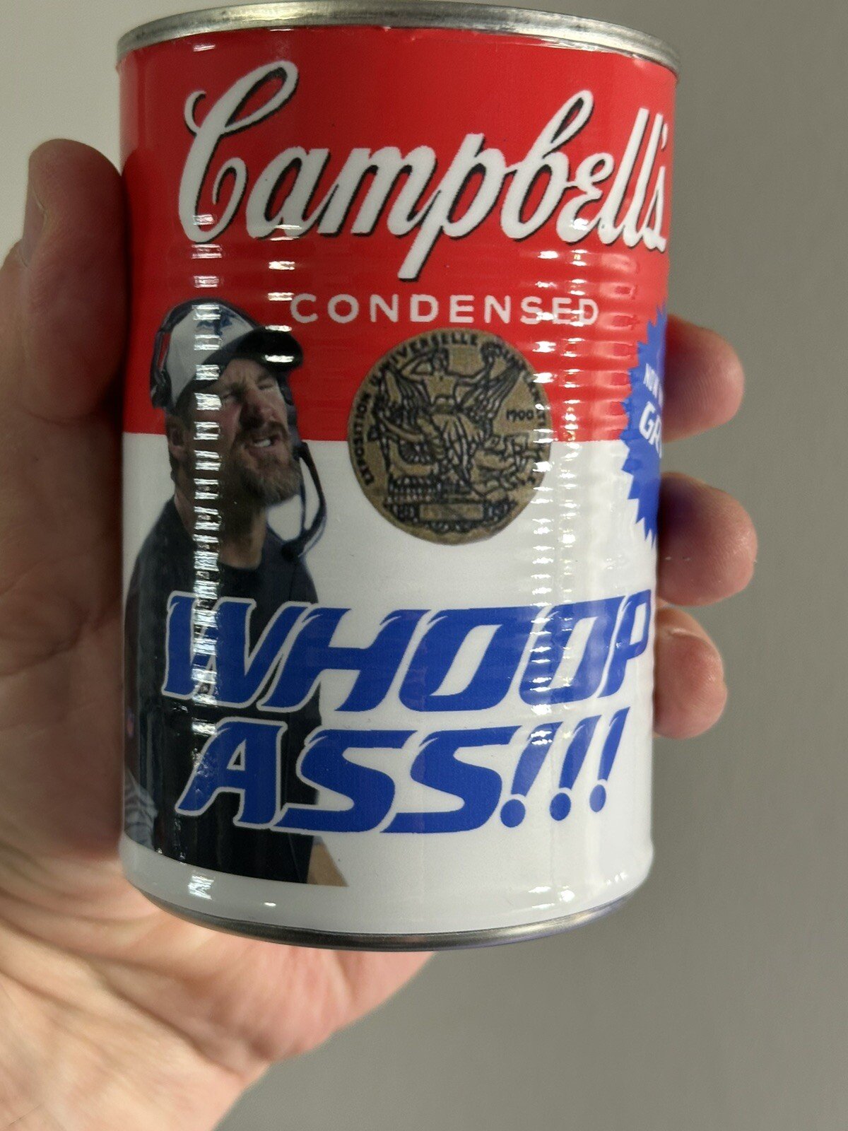 3 Collectable Novelty Vinyl Soup Labels Dan Campbell, Detroit Lions, Gift Idea