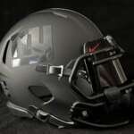 New York Giants Mini Helmet Ninja blacked out matte with glossy decals