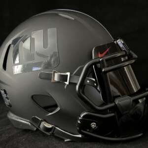 New York Giants Mini Helmet Ninja blacked out matte with glossy decals