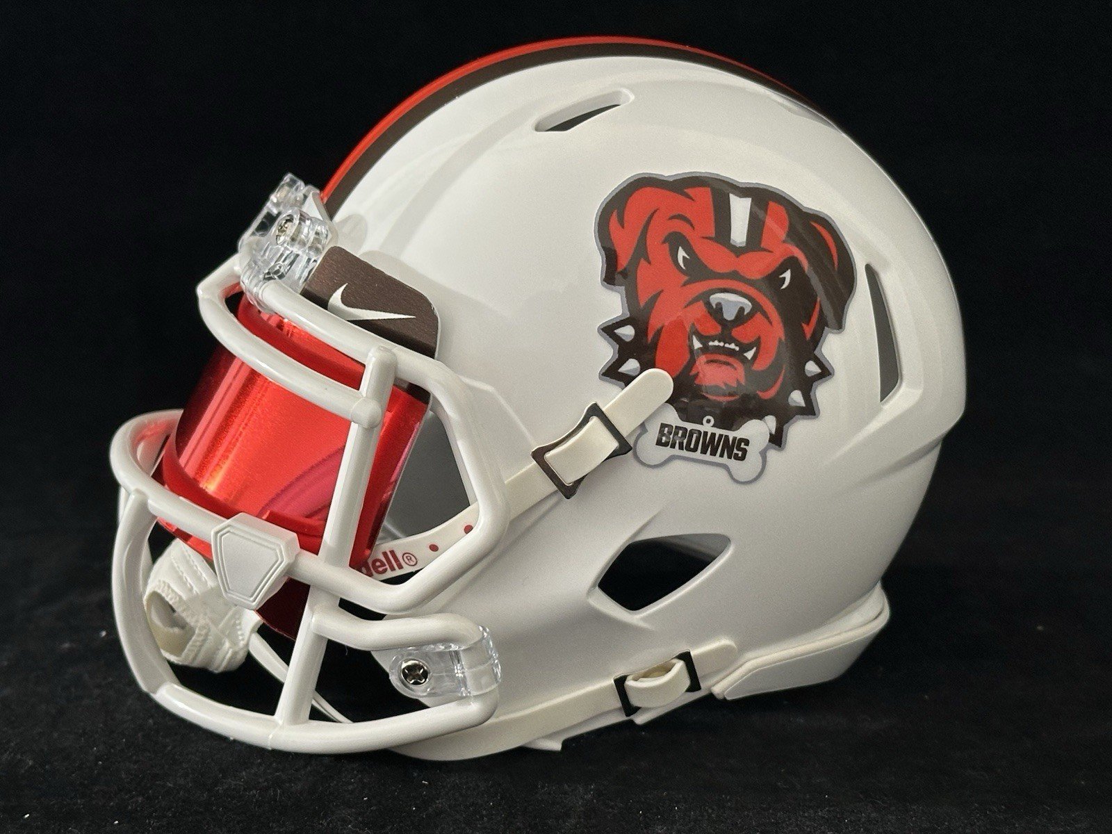 Cleveland Brown White Mini Helmets With Nike Visor. Unique Design!