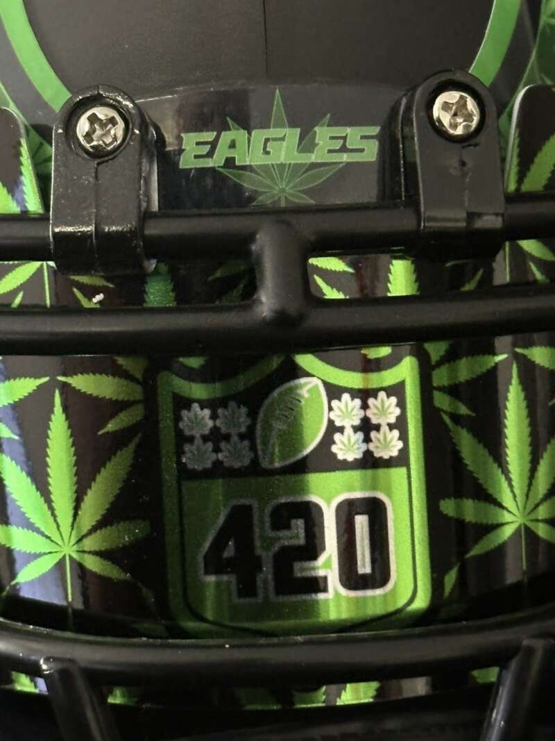 Philadelphia Eagles cannabis 420 mini helmet