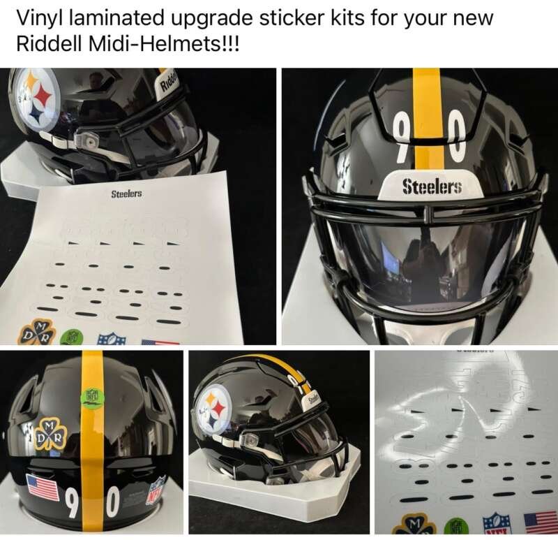 Pittsburgh Steelers Midi Helmet Vinyl Upgrade Decal Kit!
