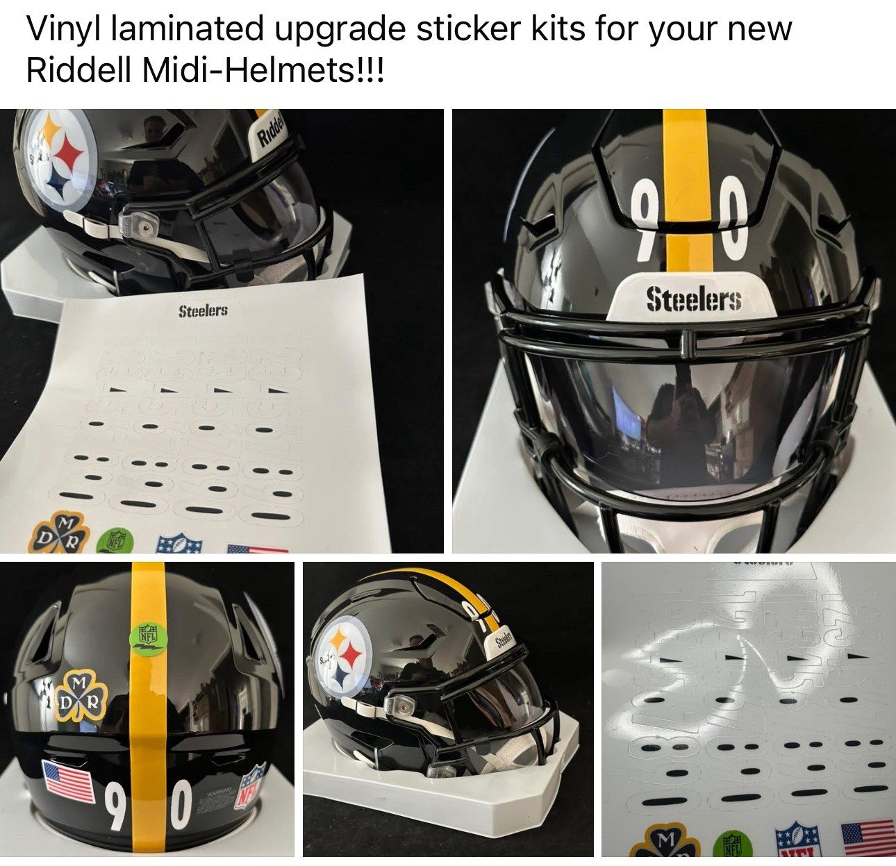 Pittsburgh Steelers Midi Helmet Vinyl Upgrade Decal Kit!