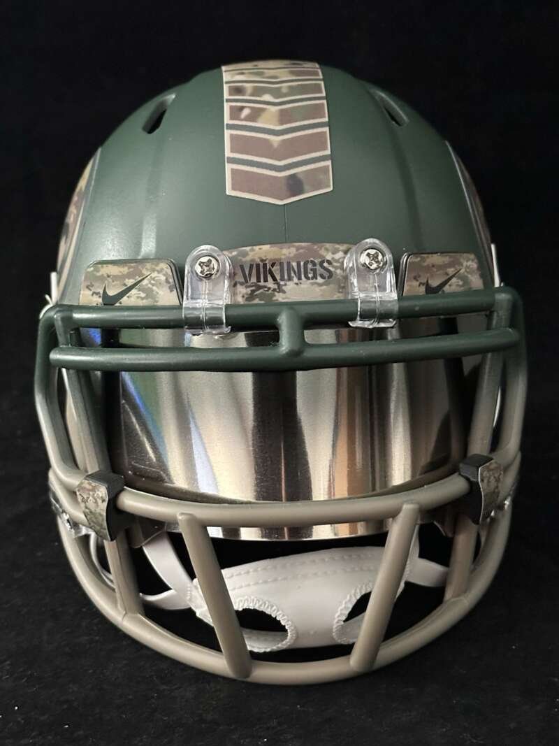 Minnesota Vikings Salute To Service Mini Helmet Air Brushed Two Tone