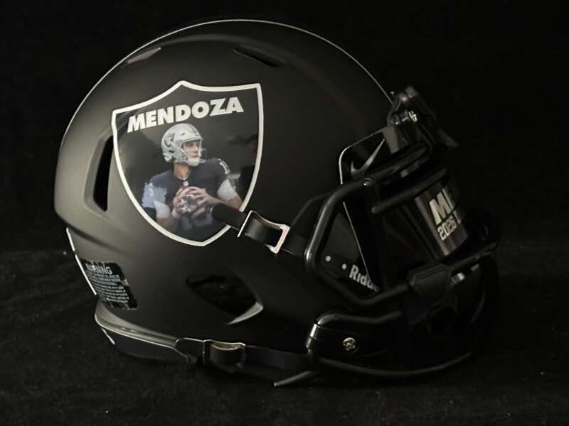 Fernando Mendoza Raiders Mini Helmet!