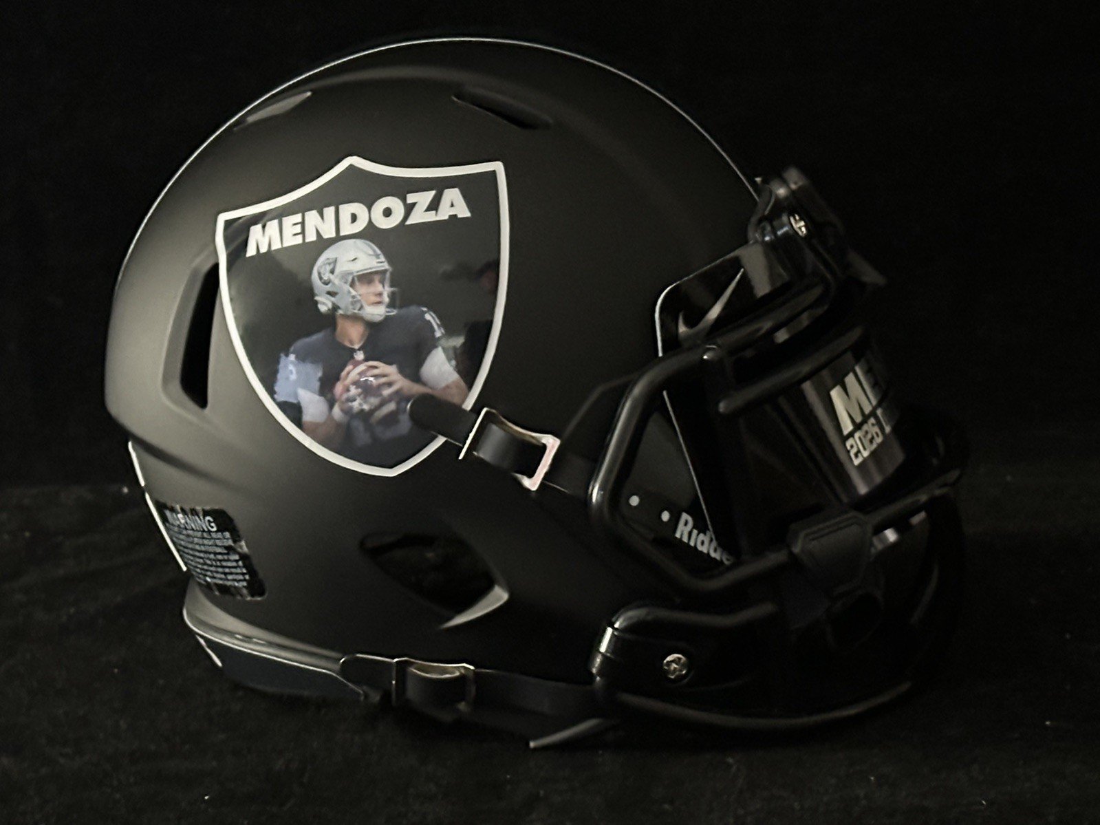 Fernando Mendoza Raiders Mini Helmet!