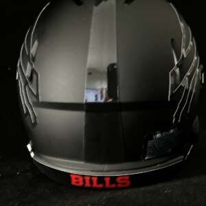 Bills Blackout Mini Helmet with hollow logos! Includes blacked out visor!