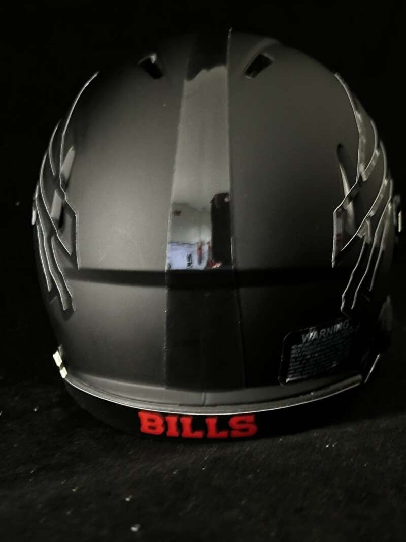 Bills Blackout Mini Helmet with hollow logos! Includes blacked out visor!