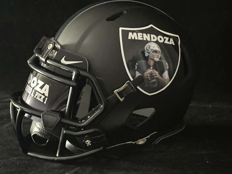 Fernando Mendoza Raiders Mini Helmet!