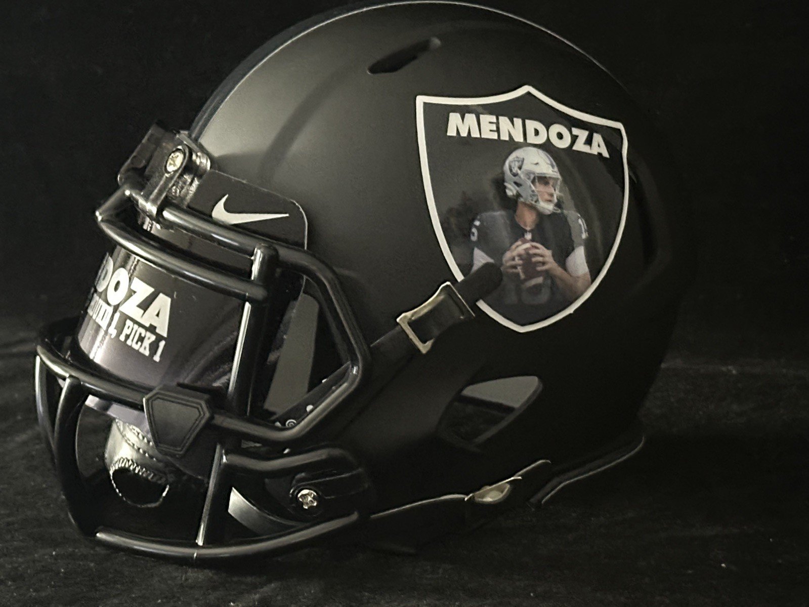 Fernando Mendoza Raiders Mini Helmet!