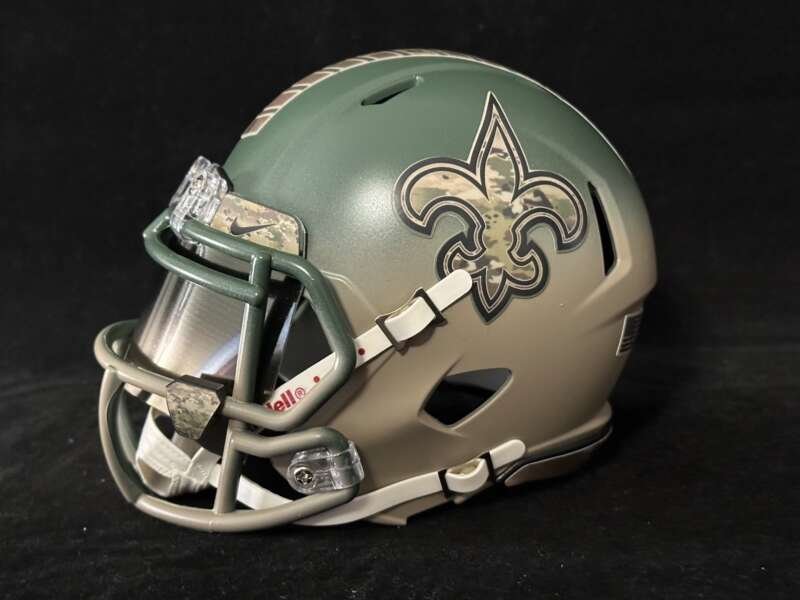 New Orleans Saints hand painted Salute to Service Mini Helmet