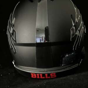 Bills Blackout Mini Helmet with hollow logos! Includes blacked out visor!