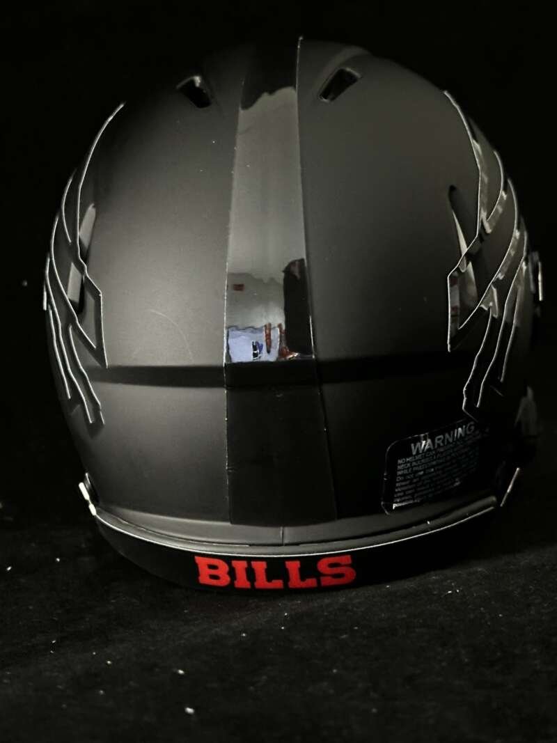 Bills Blackout Mini Helmet with hollow logos! Includes blacked out visor!