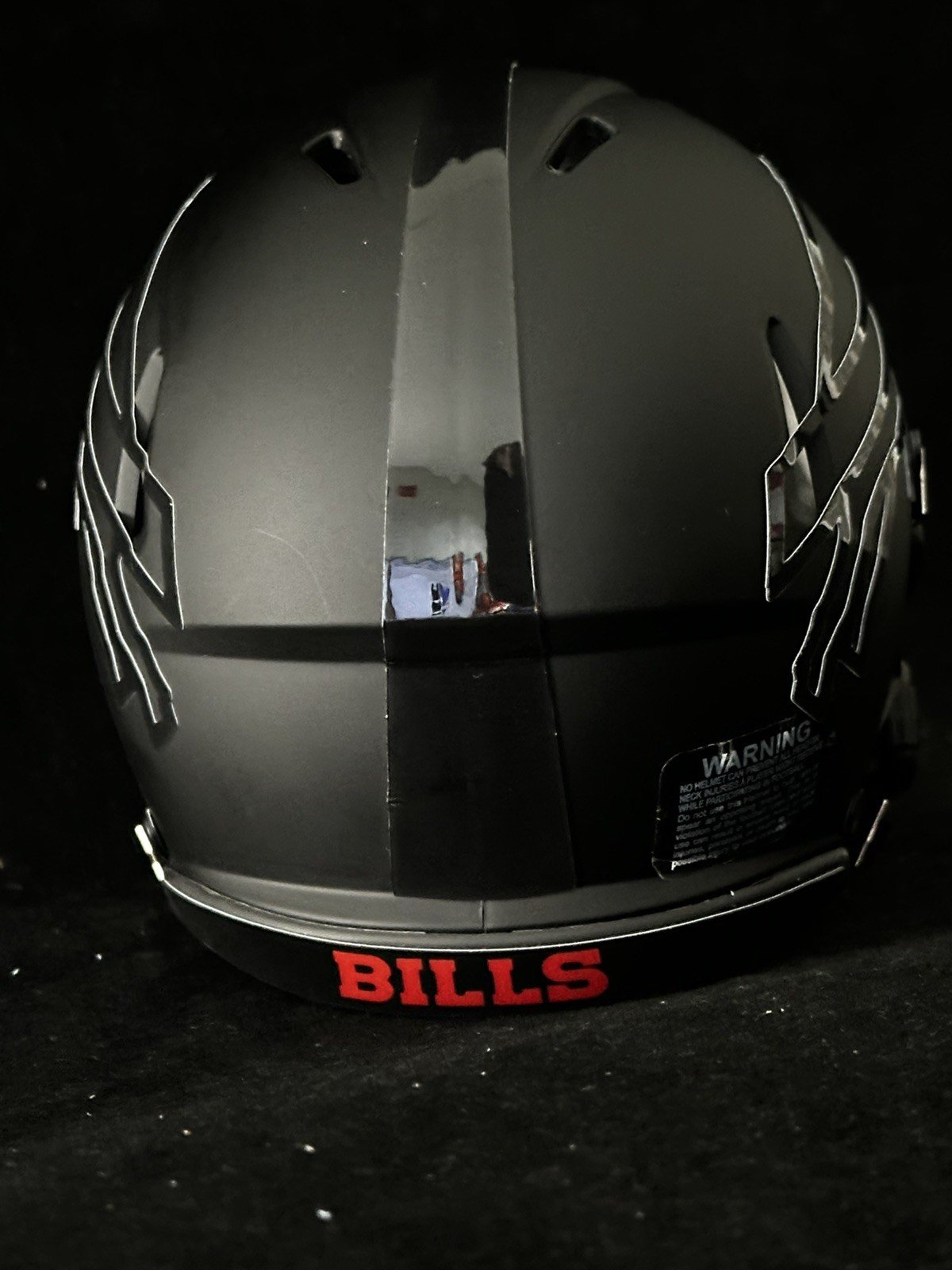 Bills Blackout Mini Helmet with hollow logos! Includes blacked out visor!