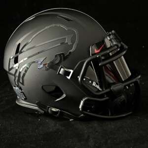 Bills Blackout Mini Helmet with hollow logos! Includes blacked out visor!