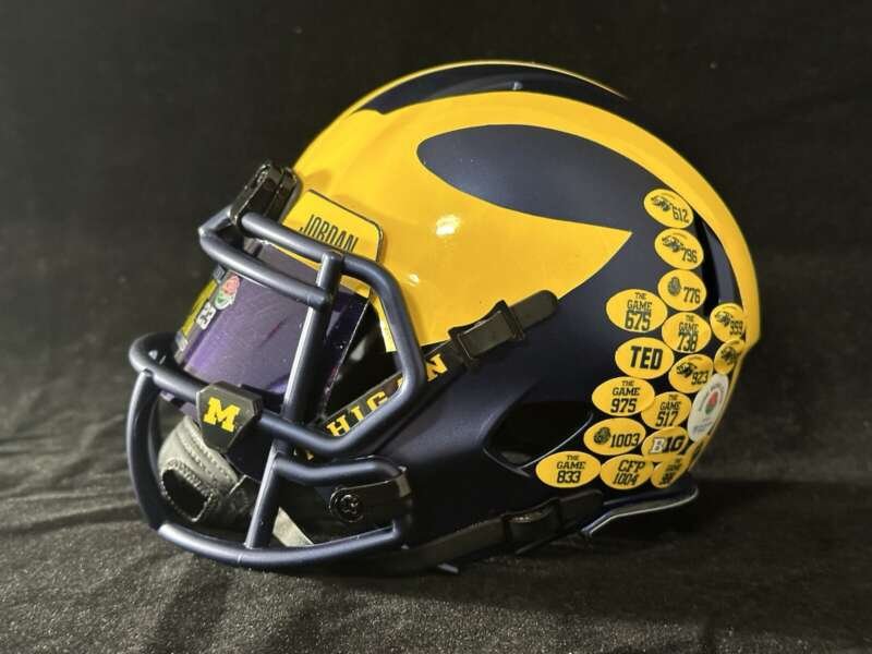 Michigan Wolverines National Championship Mini Helmet.