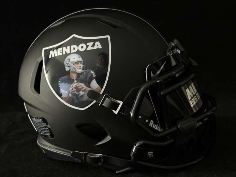 Fernando Mendoza Raiders Mini Helmet!