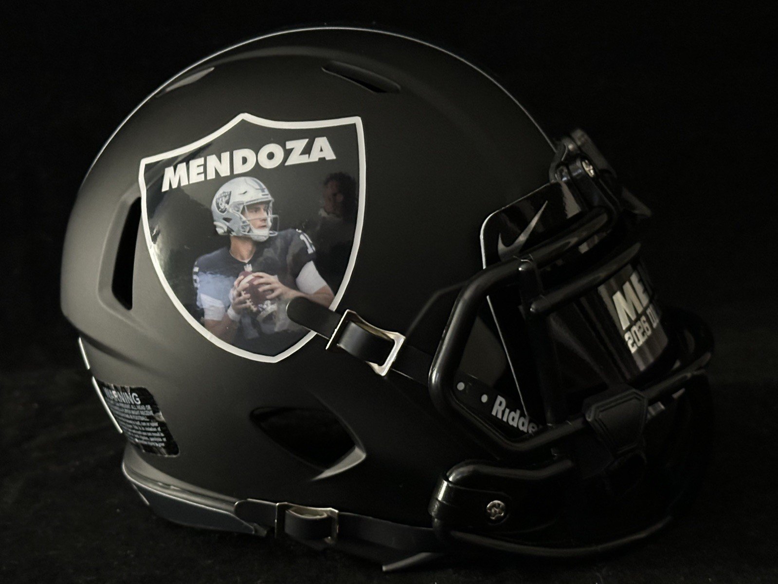Fernando Mendoza Raiders Mini Helmet!