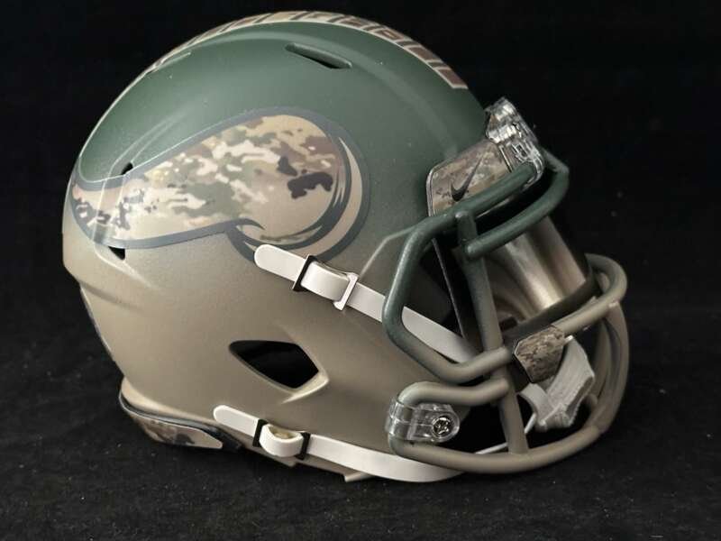 Minnesota Vikings Salute To Service Mini Helmet Air Brushed Two Tone