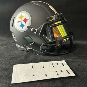Pittsburgh Steelers Matte Blackout Mini Helmet With Numbers Kit🔥🔥🔥
