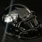 Las Vegas Raiders Black Hole Mini Helmet Glossy Black N Chrome!