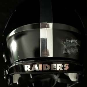 Las Vegas Raiders Black Hole Mini Helmet Glossy Black N Chrome!