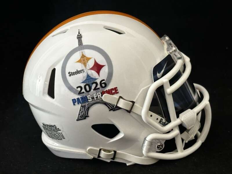 Steelers NFL Paris France Game 2026 Mini Helmet With French Flag Visor!
