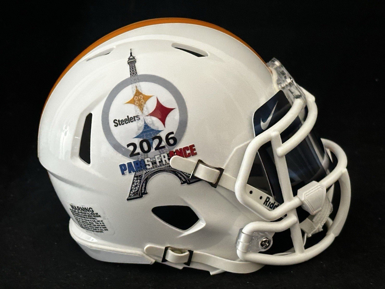 Steelers NFL Paris France Game 2026 Mini Helmet With French Flag Visor!