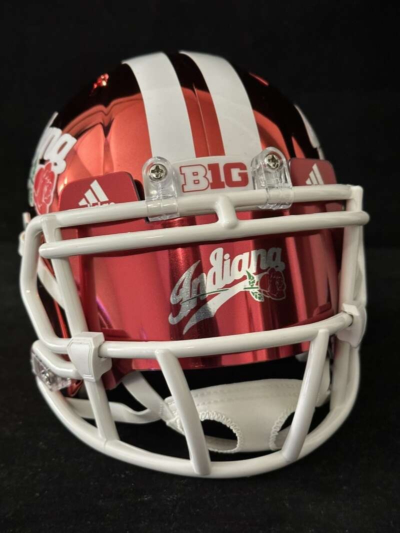 Indiana Hoosiers Chrome Rose Bowl Mini Helmet with Retail Case and Visor