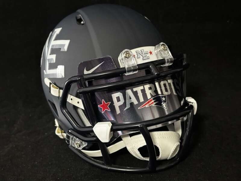 New England Patriots Alternate Mini Helmets With Custom Visor!