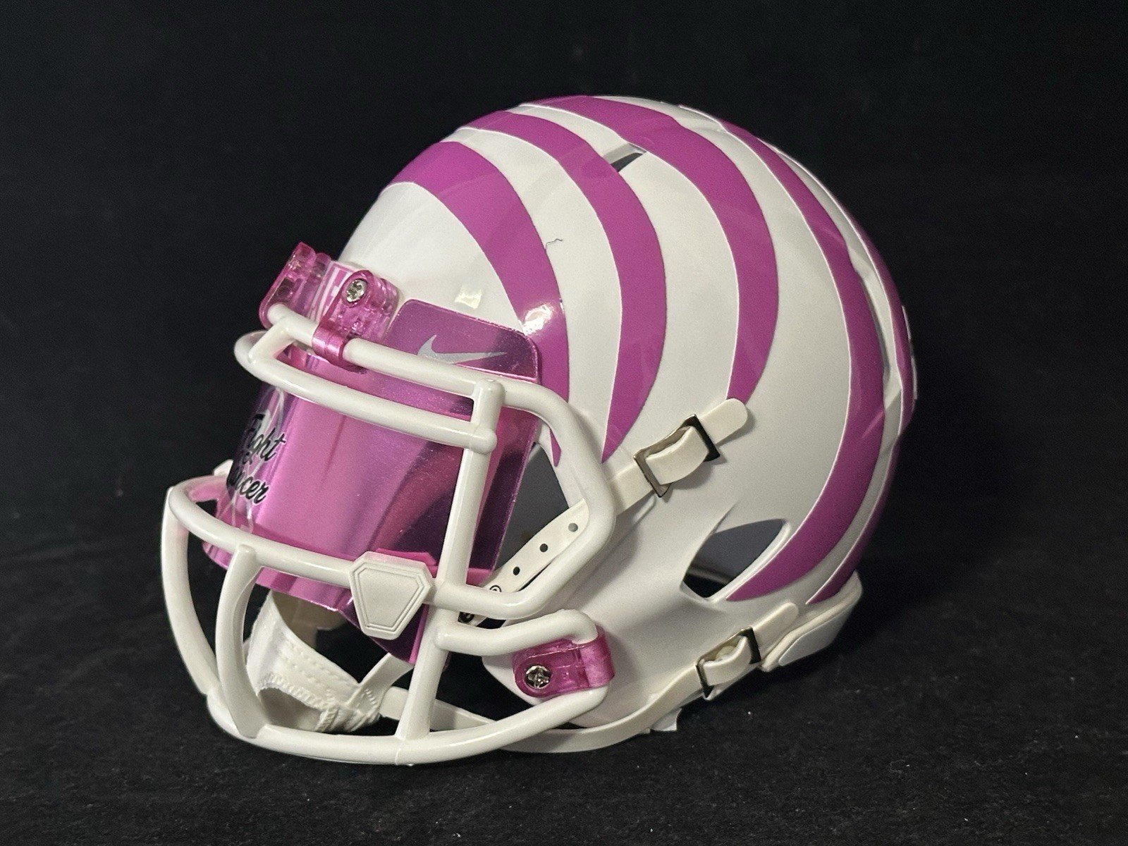 Cincinnati Bengals Breast Cancer Awareness Mini Helmet With Reflective Visor