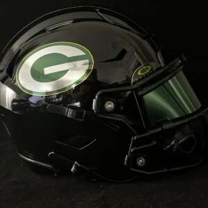 Packers Midi Speedflex Blackout With Chrome Decals And Oakley Visor!