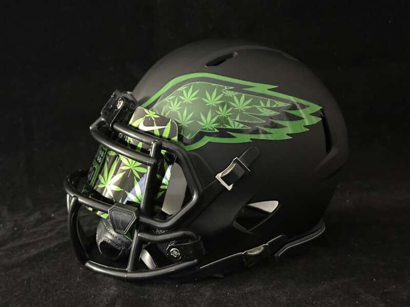 Philadelphia Eagles cannabis 420 mini helmet