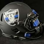 Las Vegas Raiders Back The Blue Mini Football Helmet🔥🔥🔥